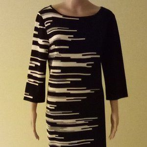 Ming Wang Embellished Stretch Knit Dress Career to Cocktail Acrylic Lar